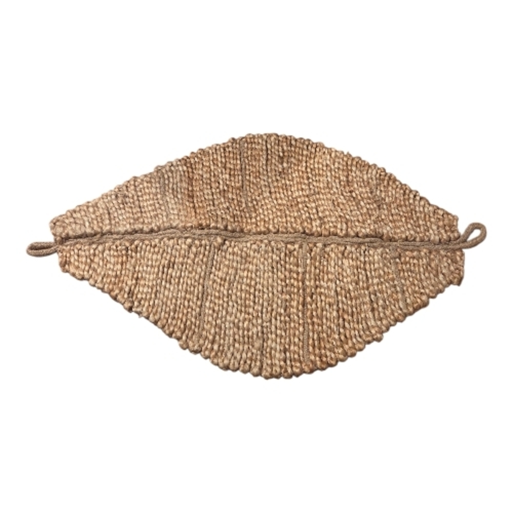 Woven Leaf-Shaped Rug